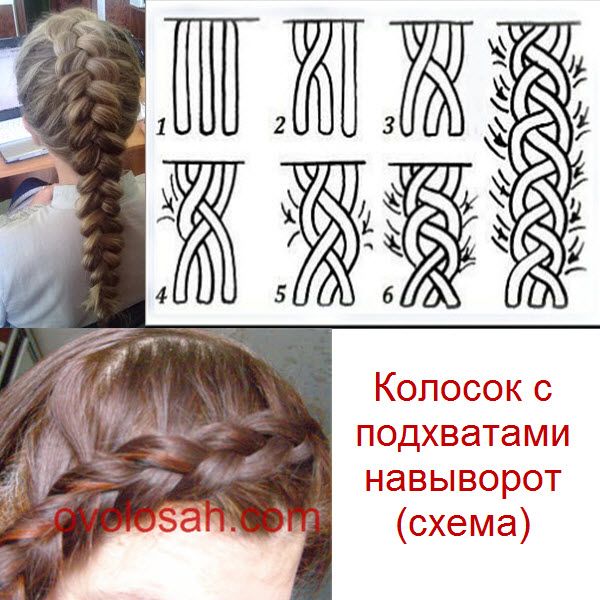 Плетению косы фото схемы Как заплести колосок ребенку и самой себе, 5 пошаговых инструкций c фото и видео