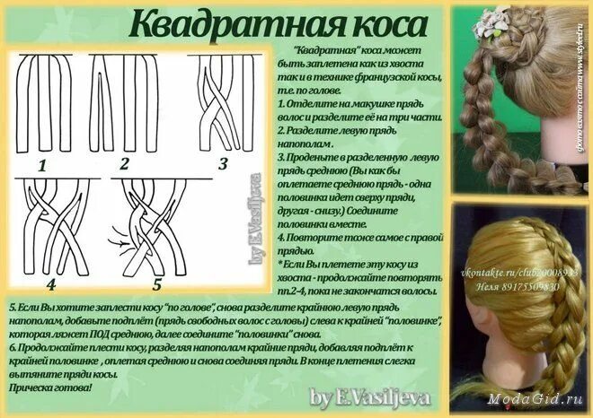 Плетению косы фото схемы Плетение французских кос (схемы, описания). Комментарии : LiveInternet - Российс
