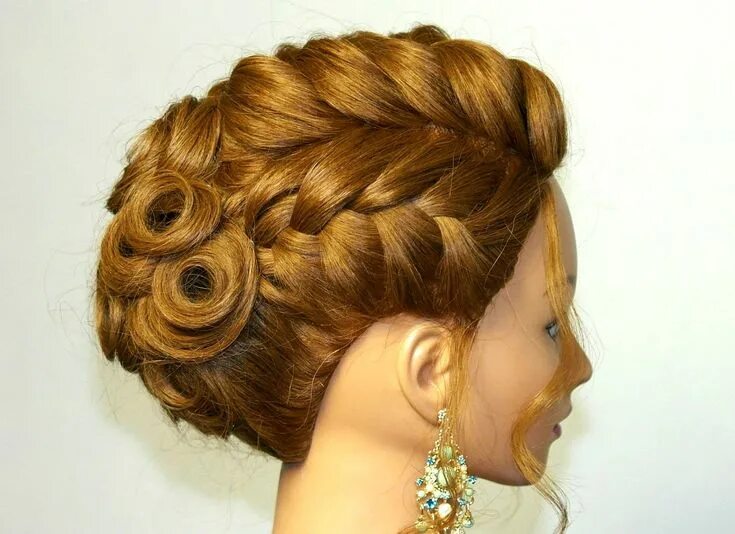 Плетеные прически на длинные волосы Bridal hairstyle for medium long hair. Updo with braids tutorial Easy hair updos