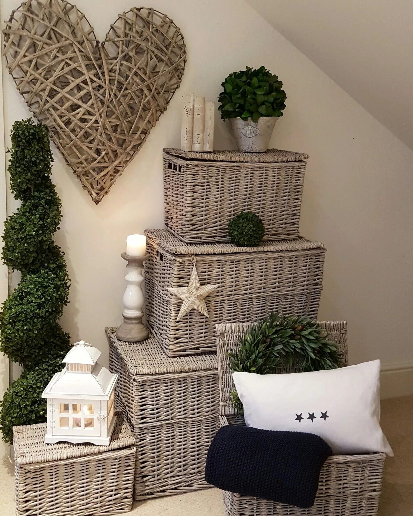 Плетеный декор для дома Grey wash wicker trunks now in stock.... in 2024 Headboard decor, Wicker decor, 