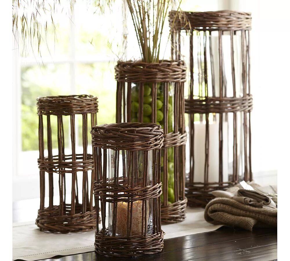 Плетеный декор для дома willow Плетение корзины, Подсвечники, Плетение