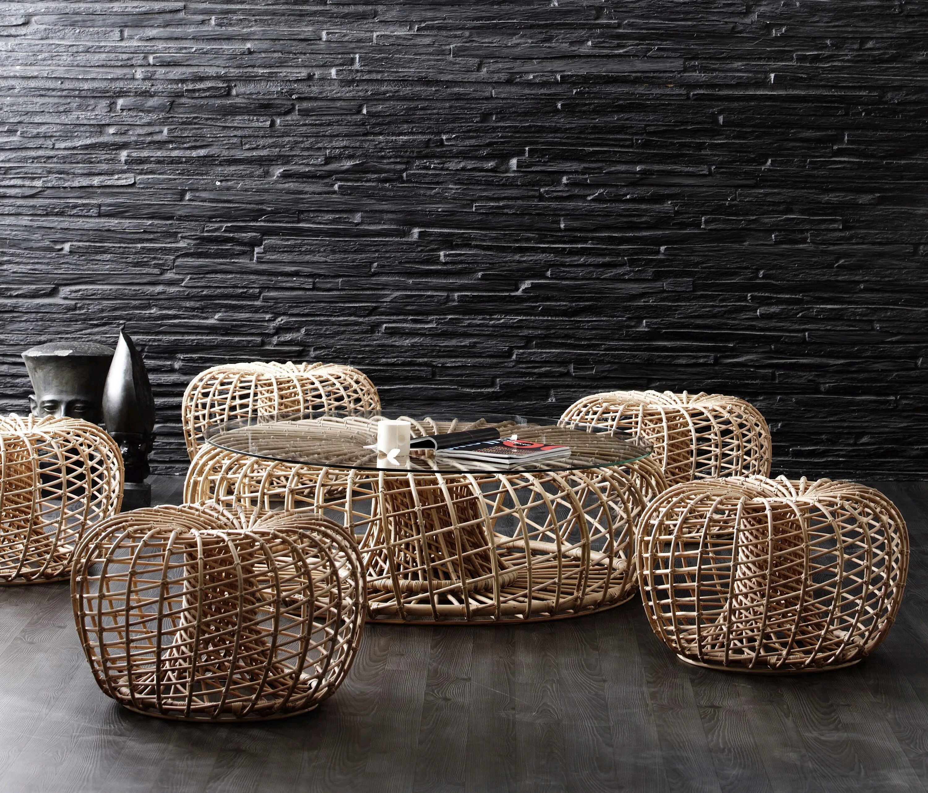 Плетеный декор для дома NEST BIG - Pouf Cane-line Architonic