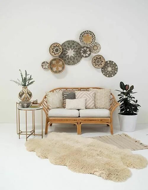 Плетеный декор на стену Storage & Organization Baskets & Bowls Baskets on wall, Boho living room, Wall d