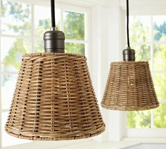 Плетеный светильник своими руками Wicker Shade Pendant Track Lighting Pendant track lighting, Track lighting kitch