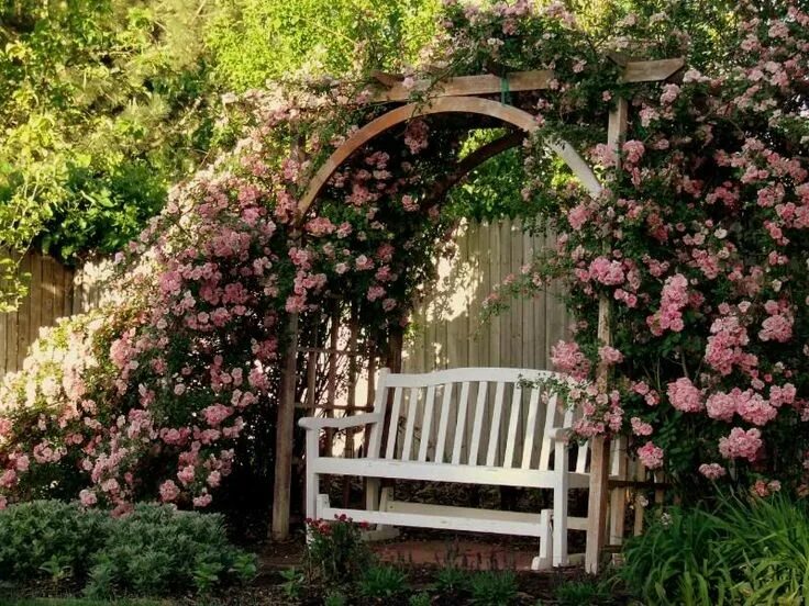 Плетистые розы в ландшафтном дизайне дачного I love old fashioned climbing rose arbors... so romantic. #rosegardenideas Garde