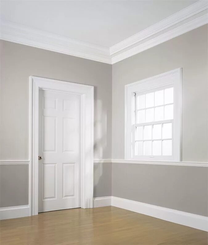 Плинтус под цвет дверей в интерьере Classical Colonial Moldings, 18th century style WindsorONE Wainscoting styles, B
