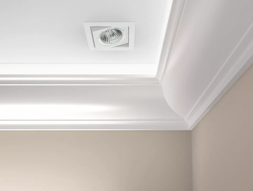 Плинтус потолочный для натяжного фото Карниз потолочный с LED подсветкой LOC04 - Gritija Грития Фурнитура для мебели