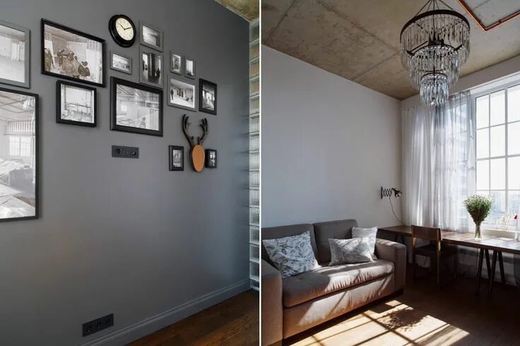 Плинтус в стиле лофт Трёхкомнатная квартира в индустриальном стиле Loft style, Home, House design