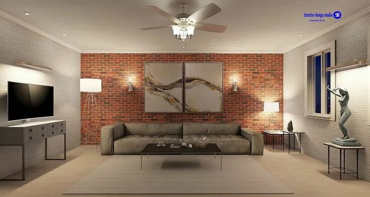 Плинтус в стиле лофт idees-conception-decoration-salon-style-loft-7