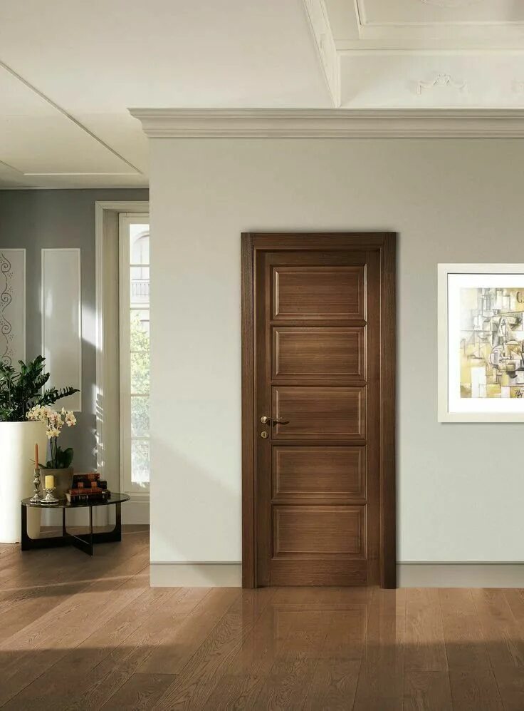 Плинтус в цвет дверей в интерьере Pin di Angela Taylor su Garage Suite Porte marroni, Porte interne marroni, Porte