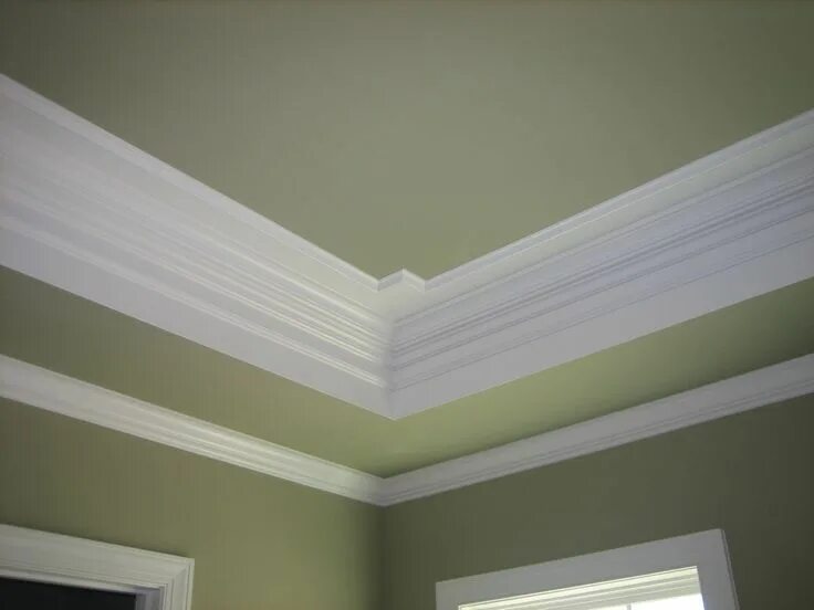 Плинтуса на натяжной потолок варианты фото tray ceilings with crown molding Crown Molding painted ... Ceiling design, House