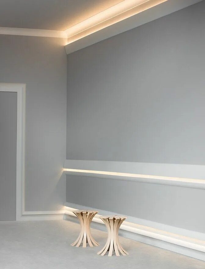 Плинтуса на стену декор DIY Crown Molding for Indirect Lighting - GetdatGadget House ceiling design, Diy