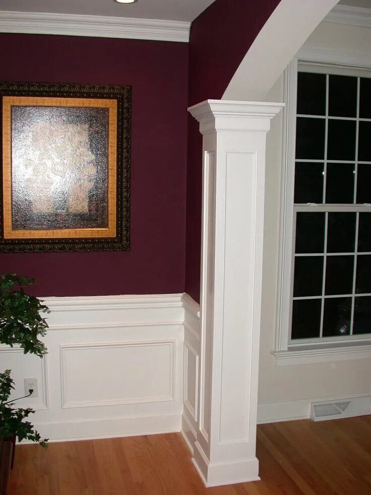 Плинтуса на стену декор в интерьере Build columns to dress up large entryway into dining room. Moldings and trim, Tr