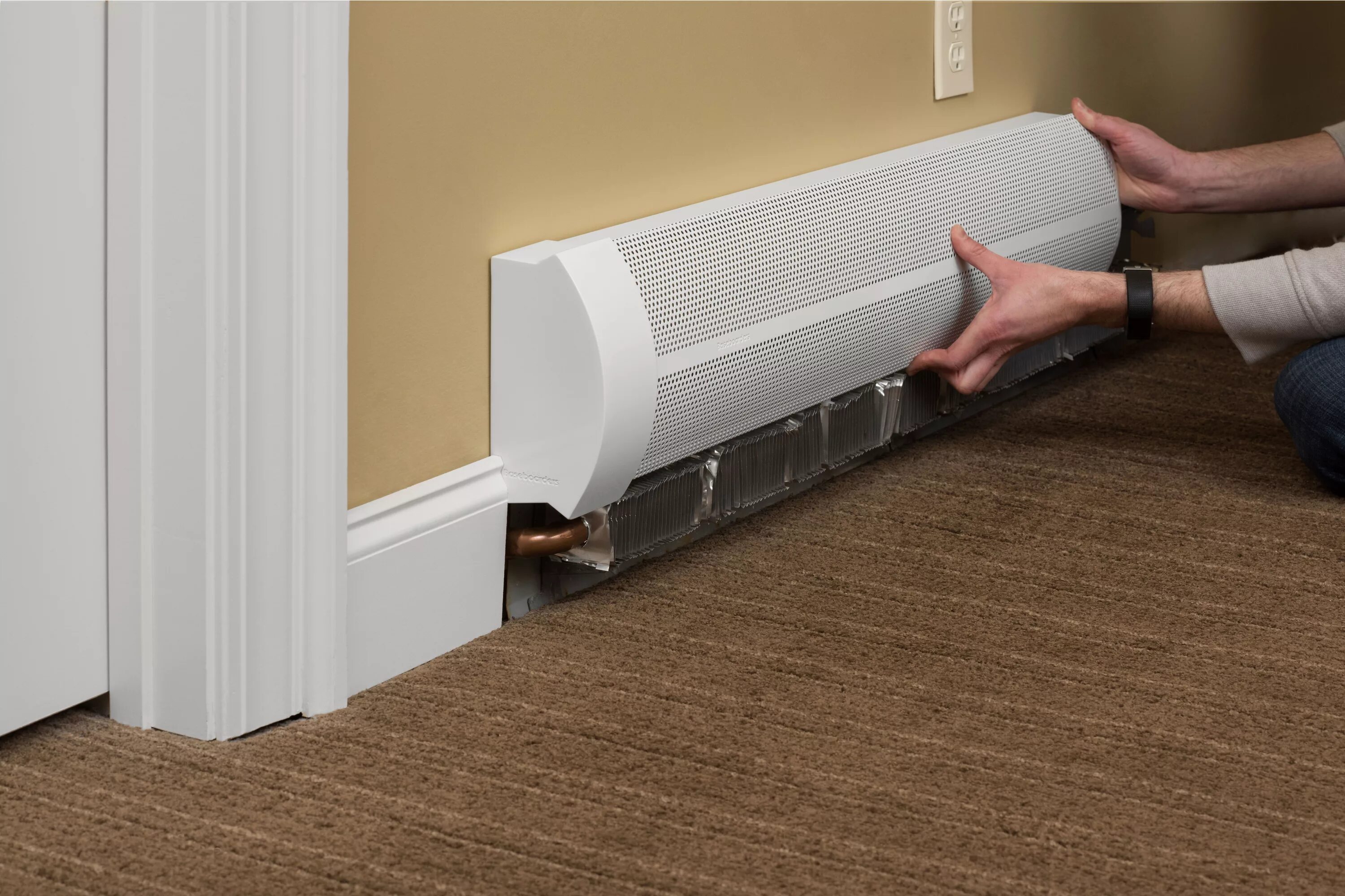 Плинтуса напольные для труб отопления размеры фото Easily replace your old baseboard covers. Baseboard heater covers, Baseboard hea