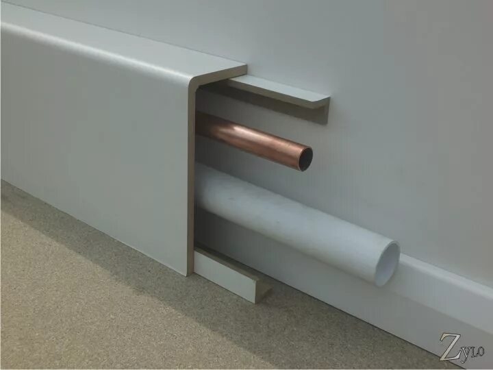 Плинтуса напольные для труб отопления размеры фото L Profile (radius corner) Pipe Casing enclosing pipes and services. Available in