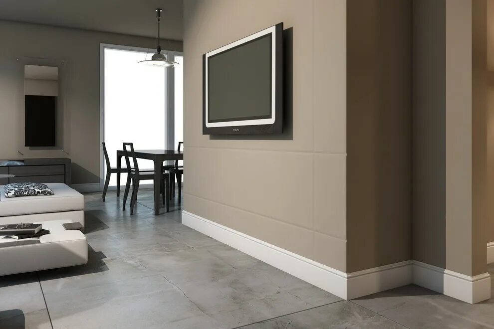 Плинтуса в квартире фото PN 180 белый плинтус под покраску из МДФ Evrowood / Евровуд 165x16 ПРО-ПЛИНТУС.Р