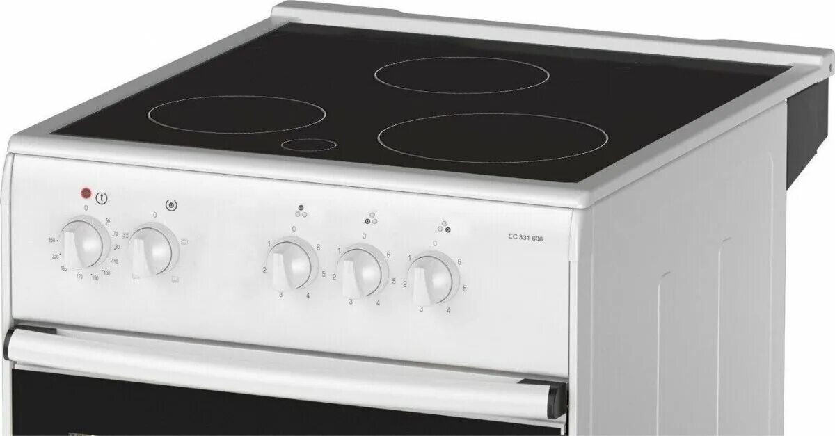 Плита 4 конфорки фото Плита стеклокерамическая DARINA 1B EC331 606 W белый (3-х конфорочная) - купить 