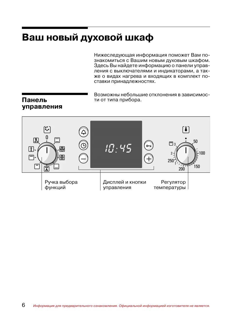 Плита бош электрическая режимы духовки инструкция фото Ваш новый духовой шкаф, Панель управления Инструкция по эксплуатации Bosch HBN 3