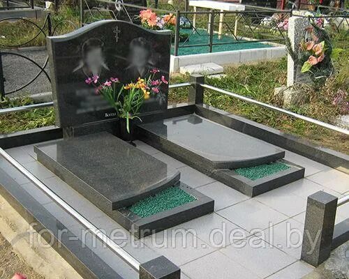 Плита гранитная на могилу фото и цены Памятник двойной 151-Д (ID# 122619859), цена: 3310 руб., купить на Deal.by