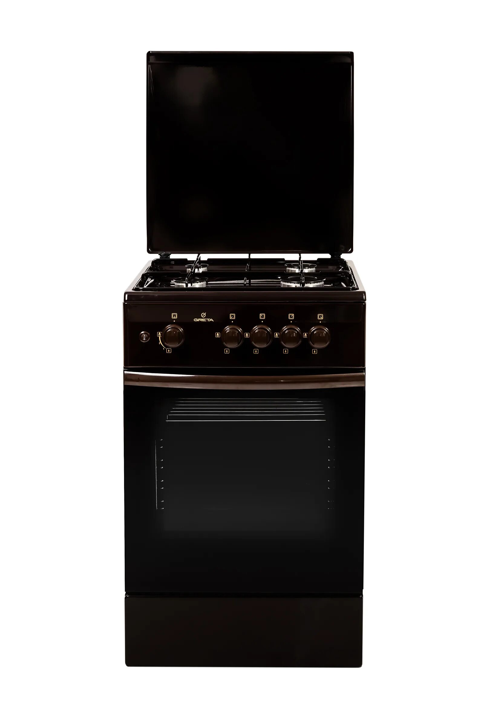Плита грета фото Газовая плита Greta GG 5072 MM 23(В) коричневая купить в интернет-магазине Премь
