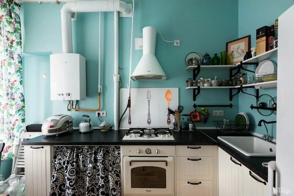 Плита и колонка в кухне фото Квартира недели (Петербург) Modern kitchen design, Interior design kitchen, Kitc
