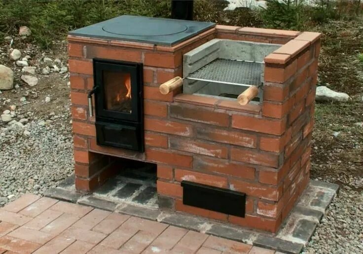 Плита из кирпича фото Pin on aJardin Outdoor stove, Outdoor kitchen design, Backyard kitchen