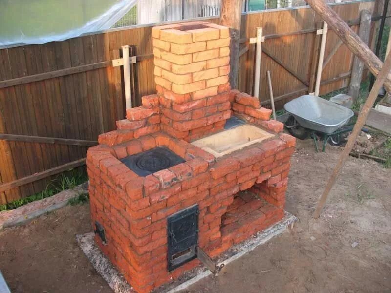 Плита из кирпича своими руками фото Как я строил мангал из кирпича. Много фото и подробное описание. Сам Строил