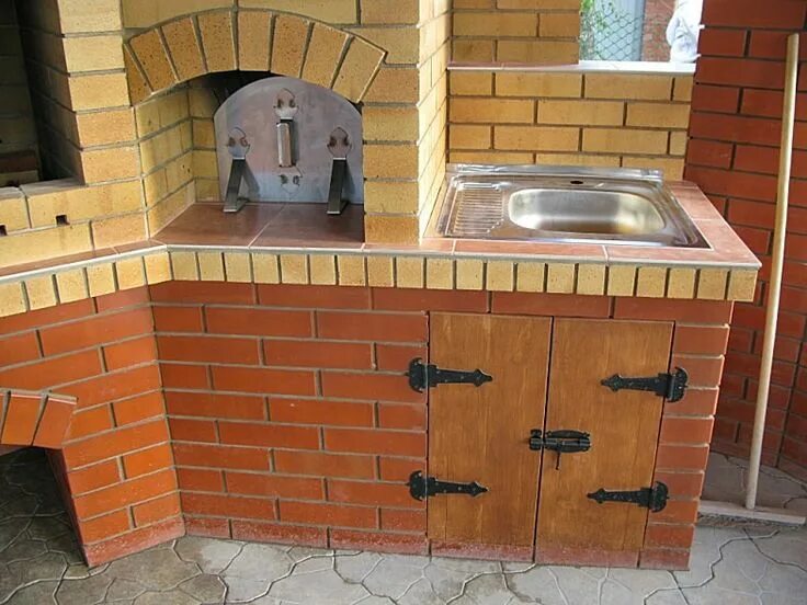 Плита из кирпича своими руками фото Foisor cu gratar din caramida