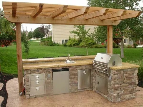 Плита на даче своими руками Schöne Wohnideen - Luxusküche im Innenhof Design für aussenküche, Grillplatz im 