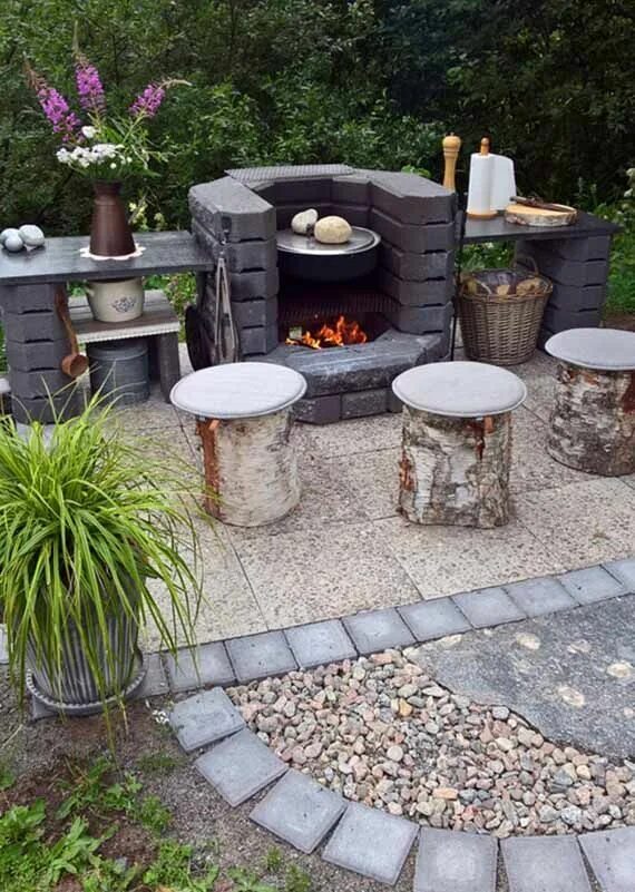 Плита на даче своими руками Камины,мангалы,печи Cozinha ao ar livre simples, Jardins pequenos, Jardins ao ar