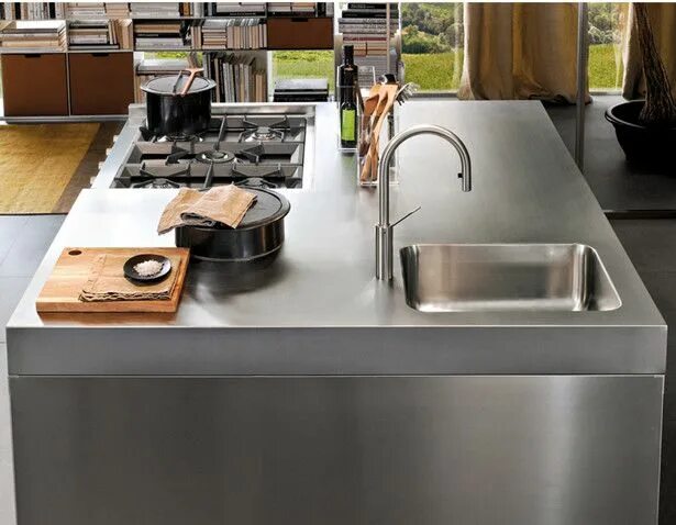 Плита с мойкой фото ITALIA, Produits - Arclinea Italian kitchen design, Outdoor kitchen, Stainless s