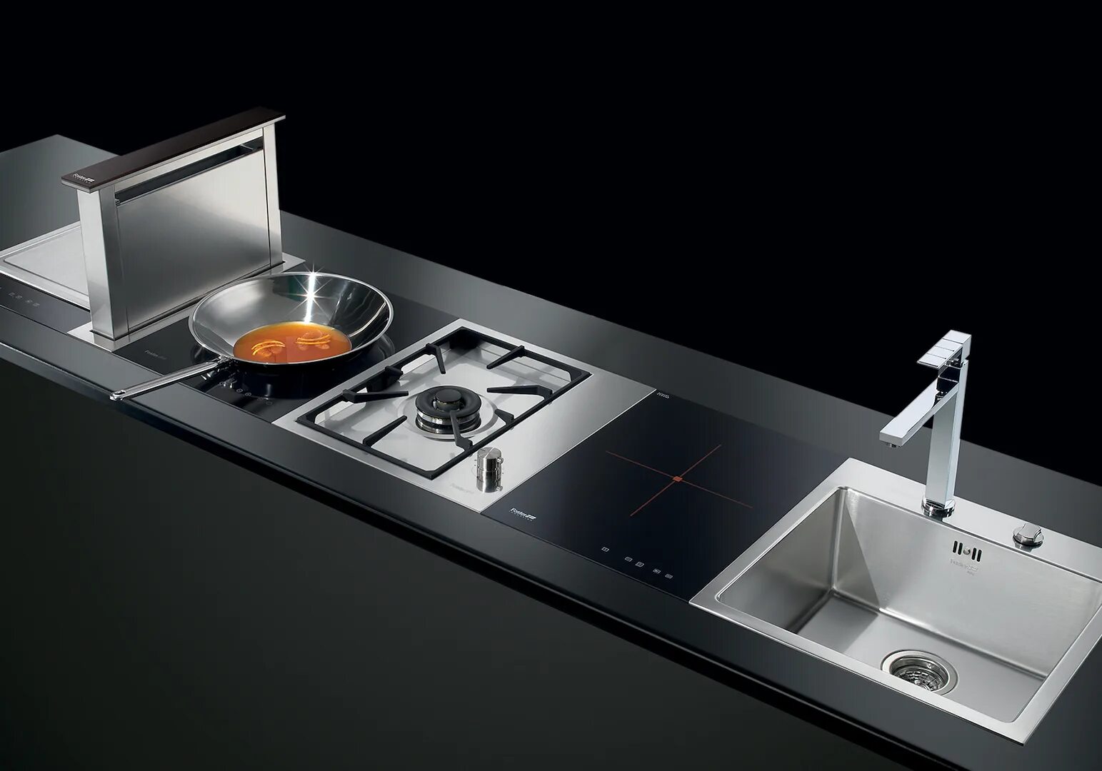 Плита с мойкой фото Cooker hob S4000 Domino Induction, Induction Hobs