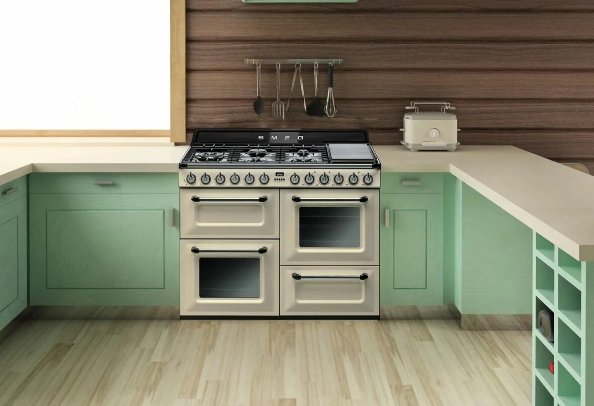 Плита в интерьере кухни фото The SMEG Victoria - vintage style freestanding oven. Retro kitchen appliances, R