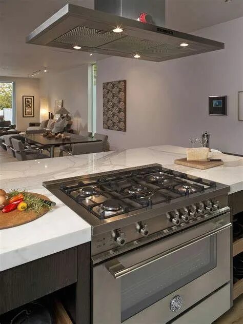 Плита в интерьере кухни фото can an oven and stove top be put in kitchen island in 2024 Kitchen island with s