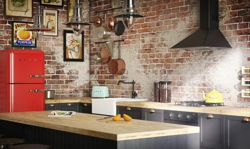 Плита в стиле лофт Картинки по запросу кухня лофт Small kitchen decor, Kitchen decor, Kitchen desig