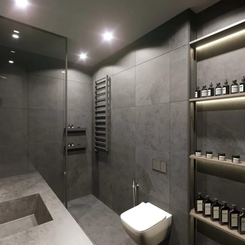 Плитка 120х60 в интерьере ванной фото Daino Light Grey Sugar 90x90 Sina Tile - Керамогранит Сина Тайл 9111 Даино Лайт 