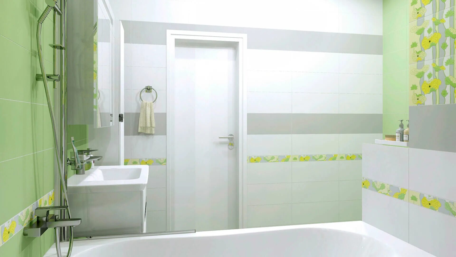 Плитка 20 20 в ванной фото Коллекция Kerama Marazzi Городские цветы - интернет-магазин Отделкино City