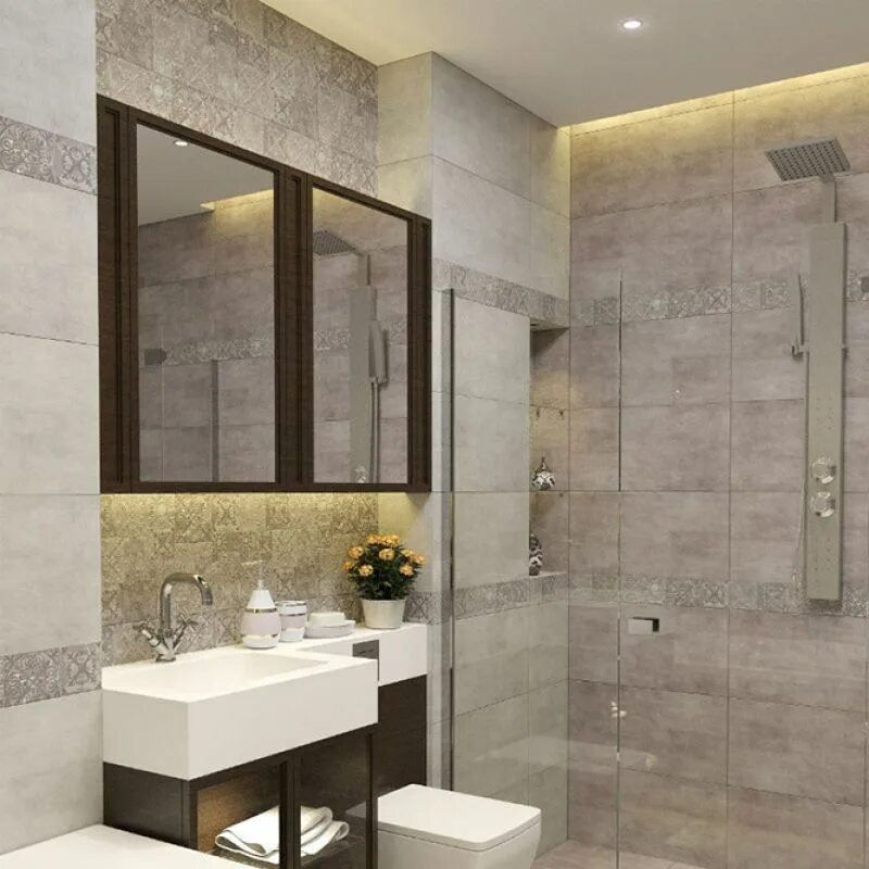 Плитка 30 90 в интерьере ванной Плитка Бордюр Belani Амалфи серый 9,5 × 60 - купить в Липецке в интернет-магазин