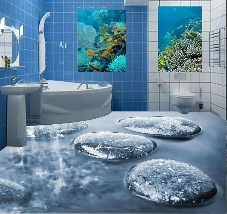 Плитка 3д фото цена 3d картина этаж обои булыжник вода камень для ванной 3d пол живопись обои для по