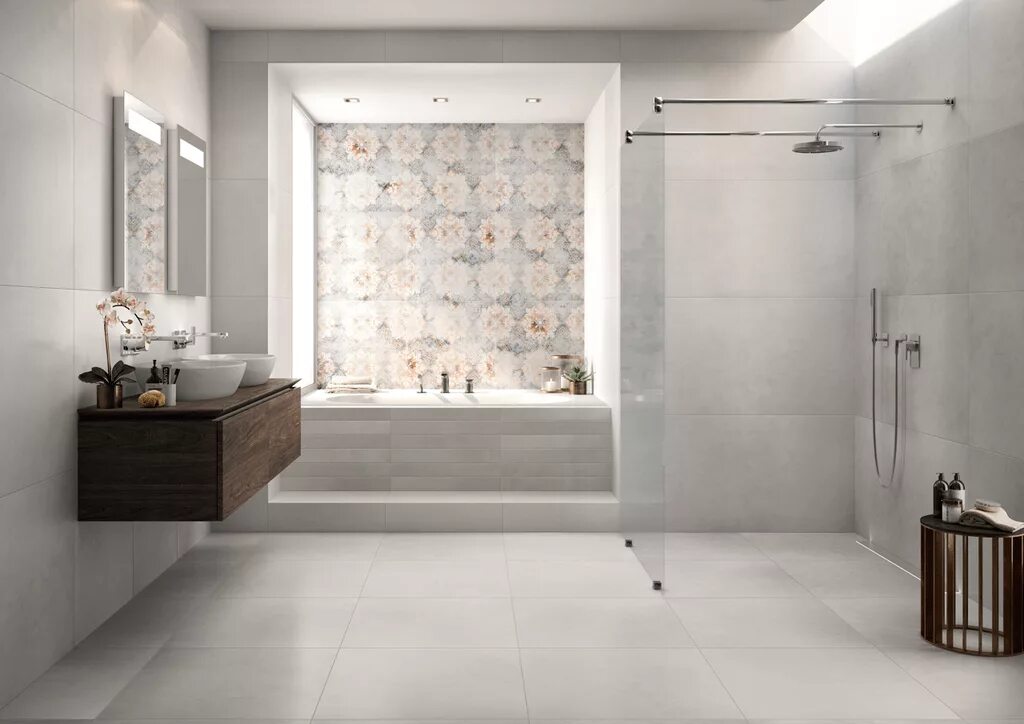Плитка 60 120 в интерьере ванной Купить керамогранит Villeroy&Boch Warehouse 2660 IN11 Серый многоцветный 60x60 в