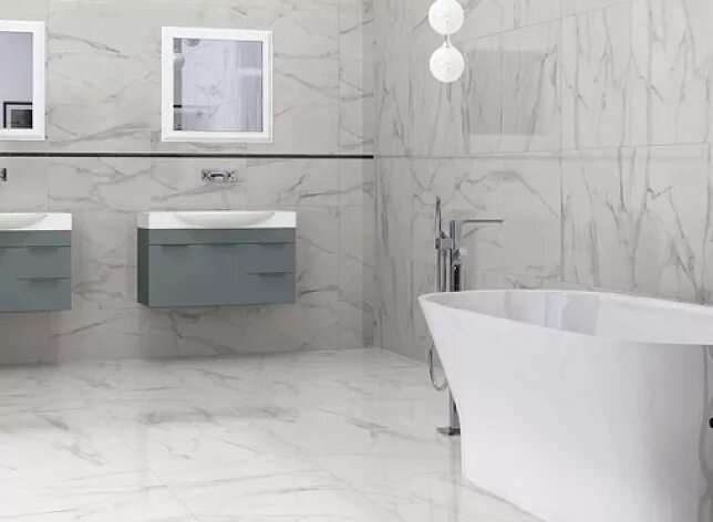 Плитка 60х60 в ванной фото Коллекция: Beta Calacatta (AZTECA)