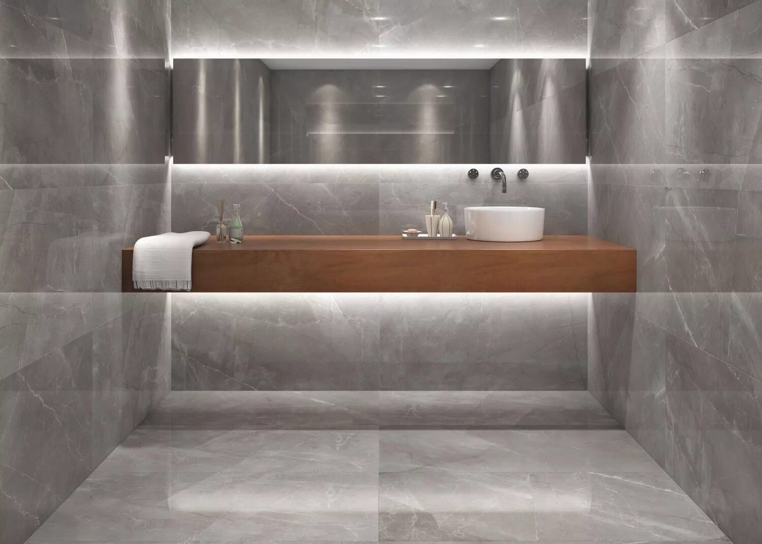Плитка 60х60 в ванной фото Pulpis Grey Stone Effect Floor Tile Roomset Grey stone tile bathroom, Stone tile