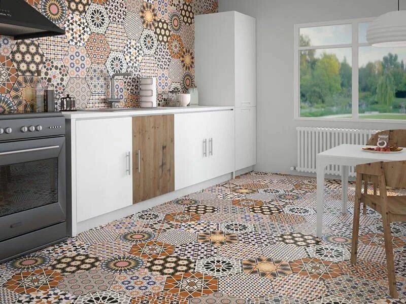 Плитка андалузия в интерьере ванной фото Керамогранит Realonda Ceramica ANDALUSI (24 вида рисунка) 28.5x33 матовый 787954