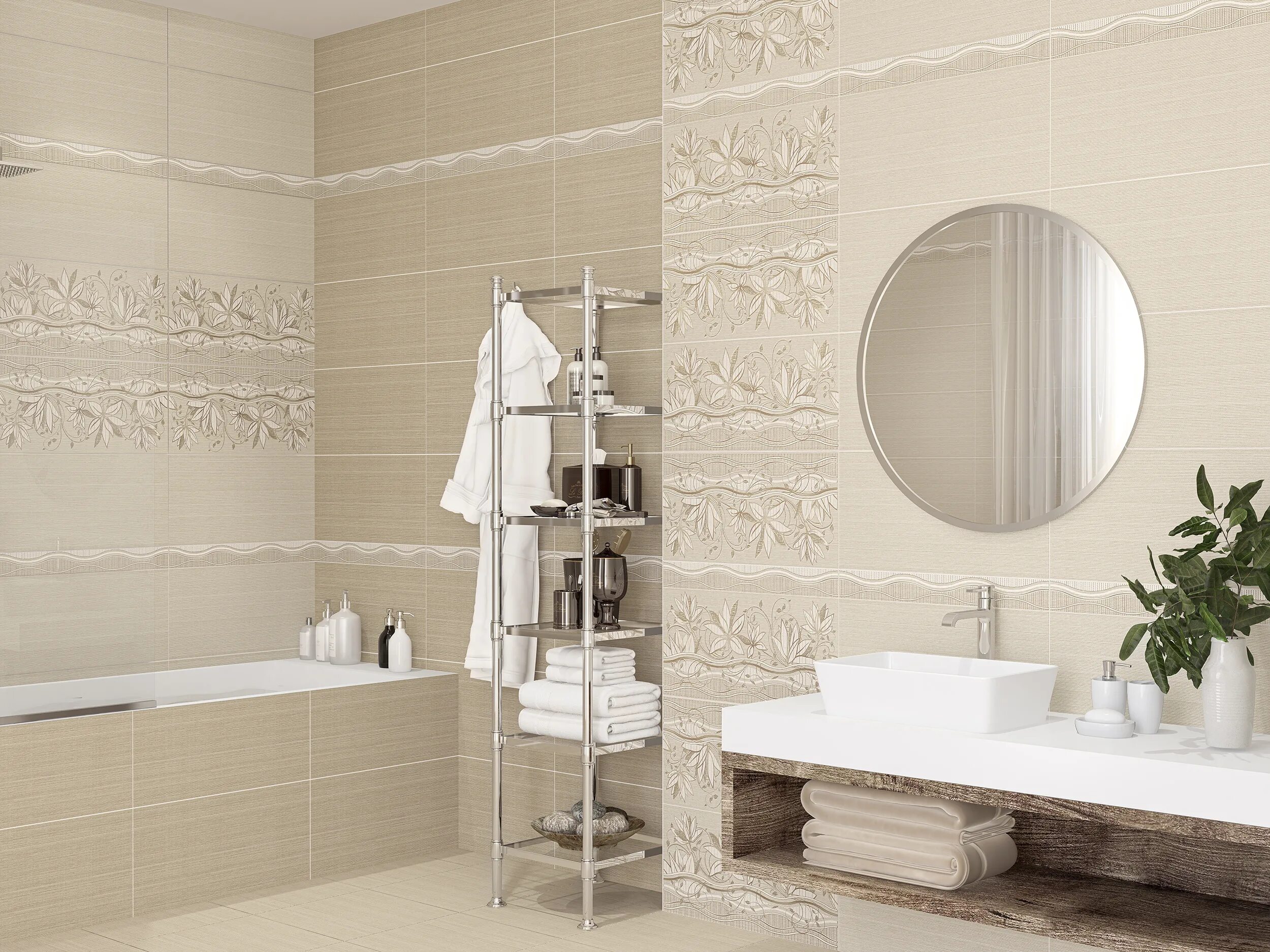 Плитка азори в интерьере ванной фото Плитка 315*630 AZORI Romanico Crema