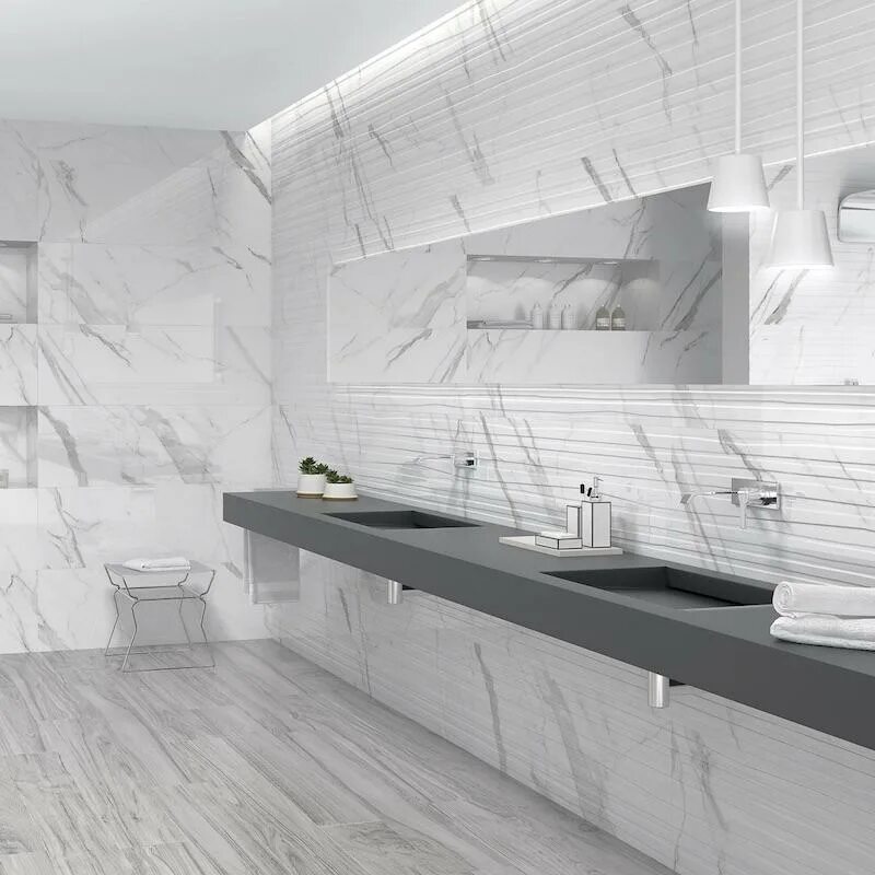 Плитка белый мрамор в интерьере Statuario Bellissimo 60x120 Casati Ceramica - Керамогранит Касати Керамика Стату