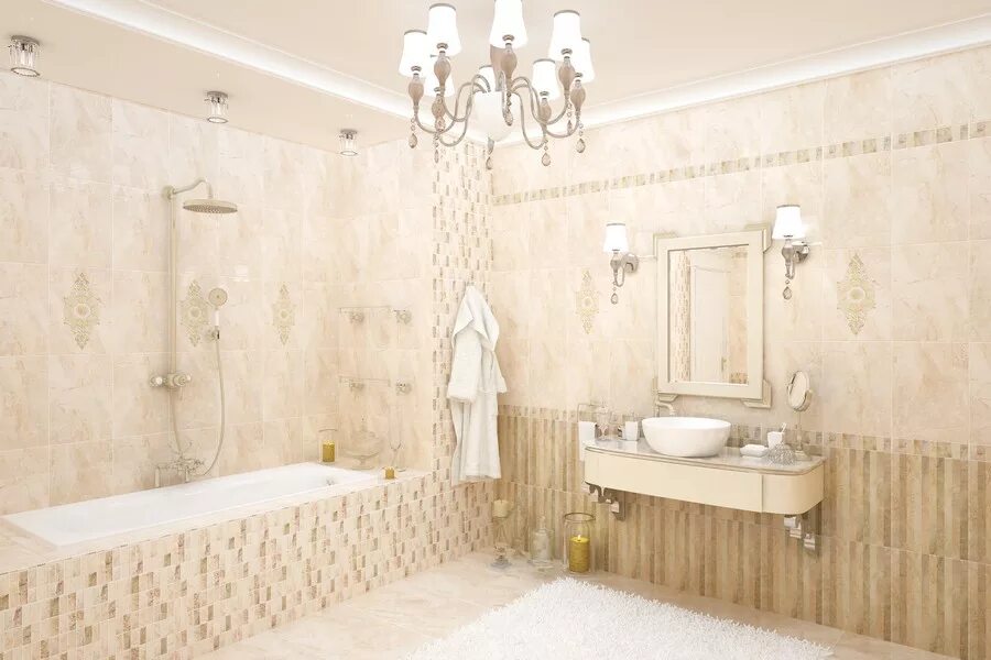 Плитка бежевая в интерьере фото Декор (MJ2N012DT) Majestic Cersanit 30x45 Декор (MJ2N012DT) Majestic Cersanit 30