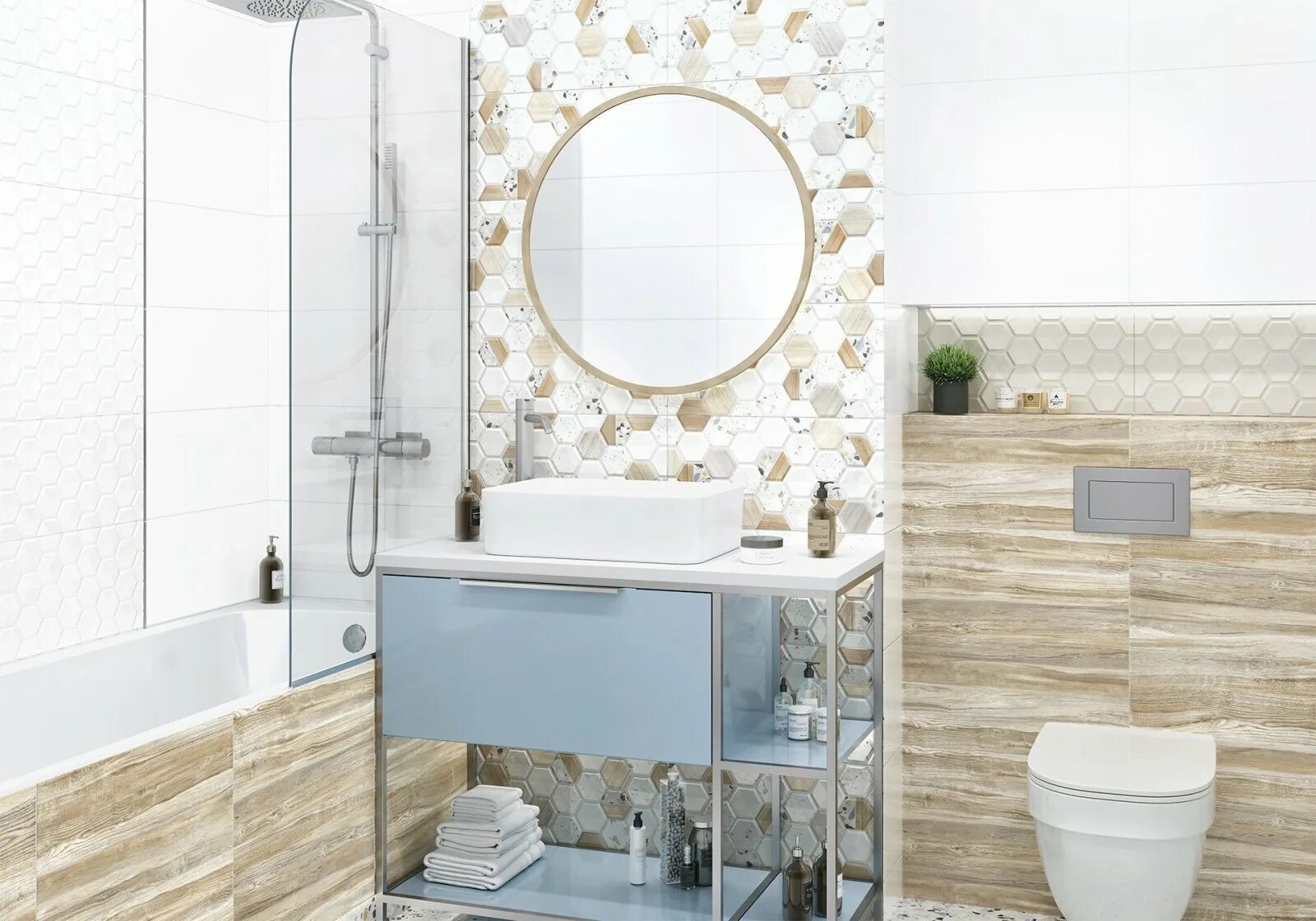 Плитка бильбао в интерьере ванной Alma Ceramica Bilbao - купить керамическую плитку Альта Керамика Билбао недорого