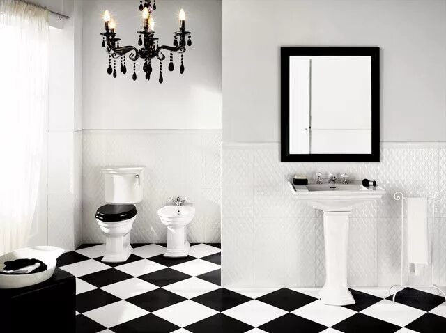 Плитка черно белая фото Black & White Tiling That Will WOW You! Disegni piastrelle da bagno, Decorare il