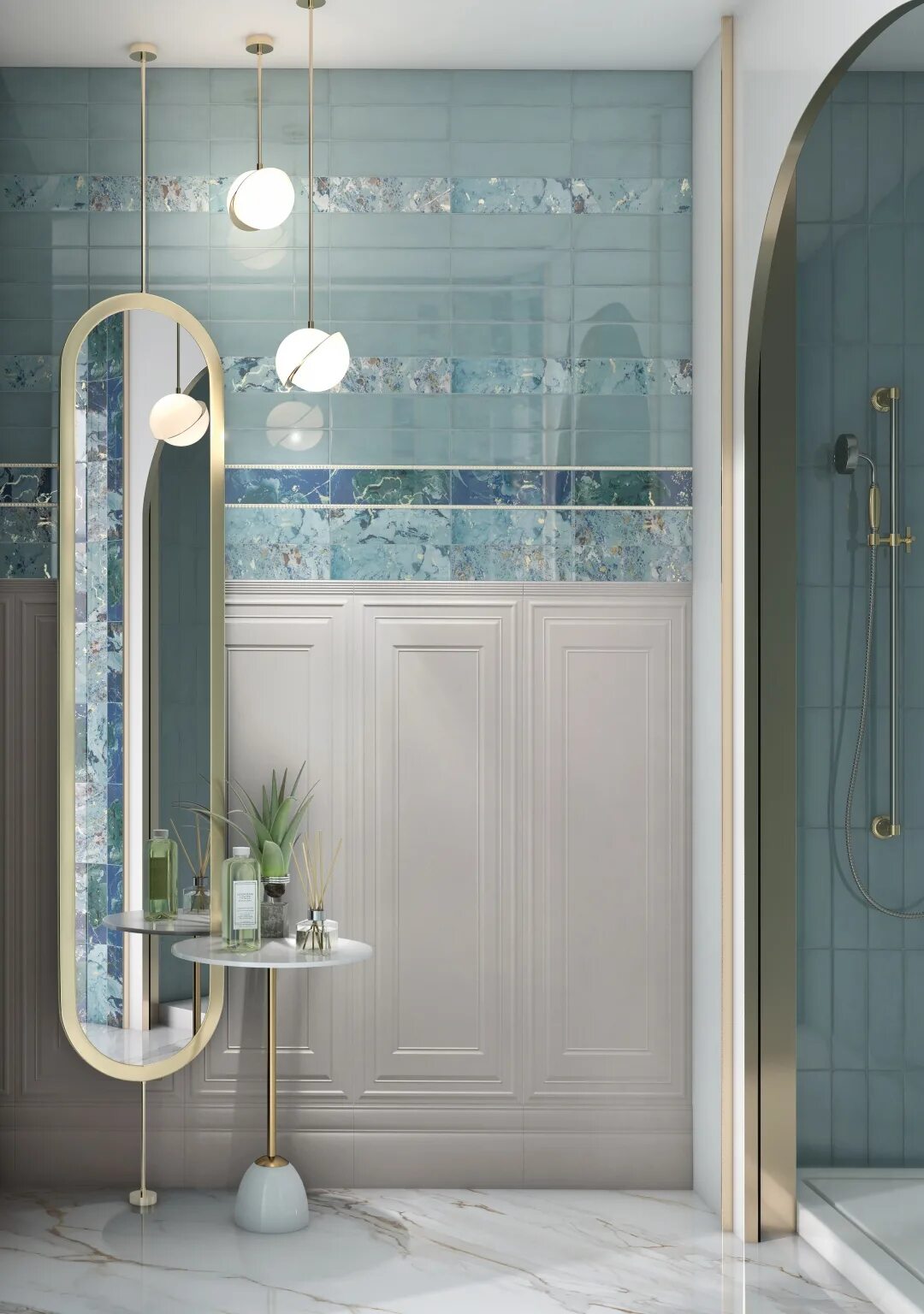 Плитка дарсена в интерьере ванной Российская плитка Kerama Marazzi Дарсена купить по лучшей цене в Москве - КерамТ