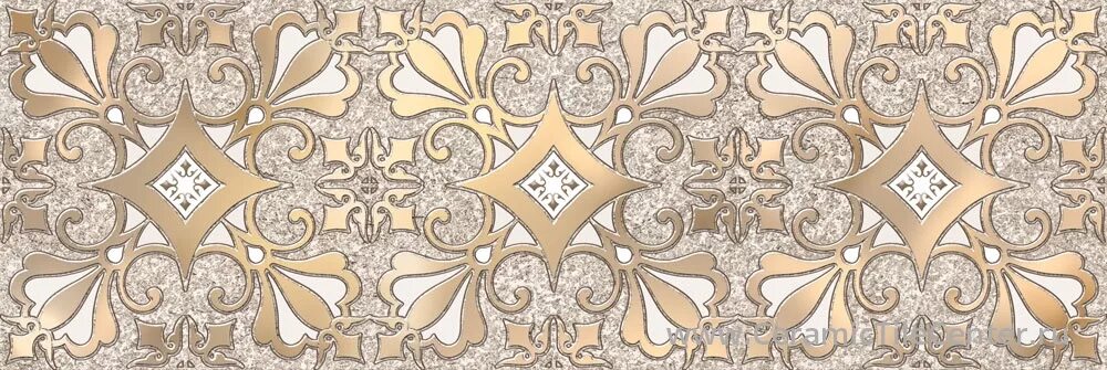 Плитка декор на стену 30х60 фото Marbella золотой 20x60 Alma Ceramica - Декор Альма Керамика Марбелла золотой DWU